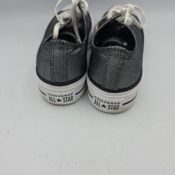Converse Chuck Taylor All Star Shiny Metal Silver Lift Low Top | 564878C Size 8 - Picture 5 of 8